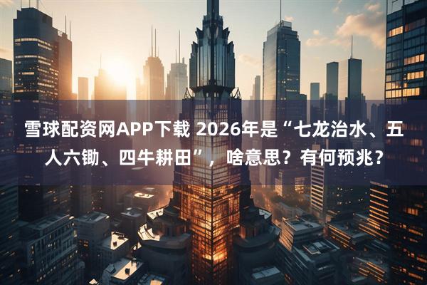 雪球配资网APP下载 2026年是“七龙治水、五人六锄、四牛耕田”，啥意思？有何预兆？